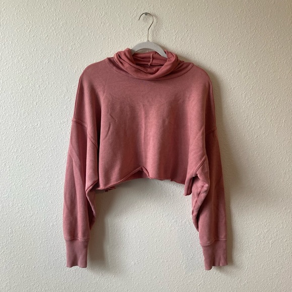 aerie Tops - Aerie Cropped Long Sleeve Turtle Neck